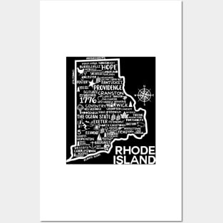 Rhode Island Map Posters and Art